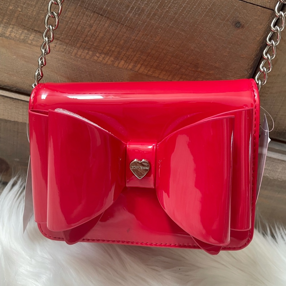 Betsey Johnson red bow wallet on a string